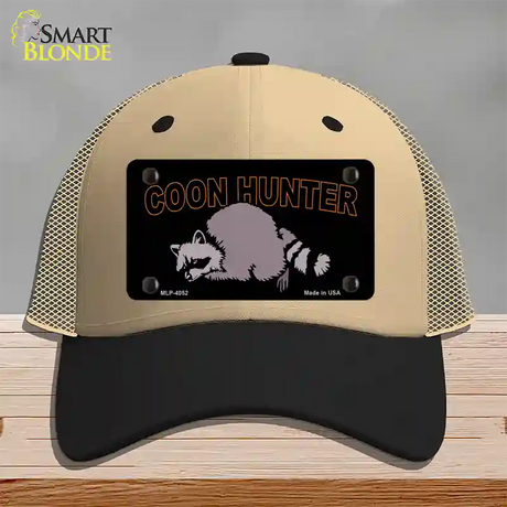 Coon Hunter Novelty License Plate Hat Mesh / Khaki|Black