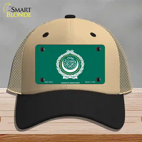 League Of Arab States Flag Novelty License Plate Hat Mesh / Khaki|Black