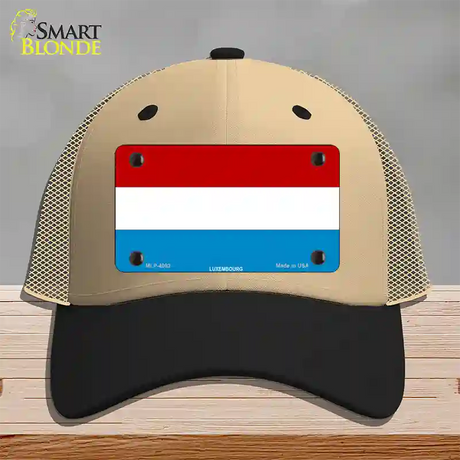 Luxembourg Flag Novelty License Plate Hat Mesh / Khaki|Black