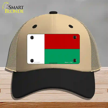 Madagascar Flag Novelty License Plate Hat Mesh / Khaki|Black