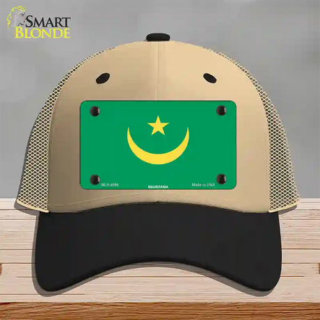 Mauritania Flag Novelty License Plate Hat Mesh / Khaki|Black