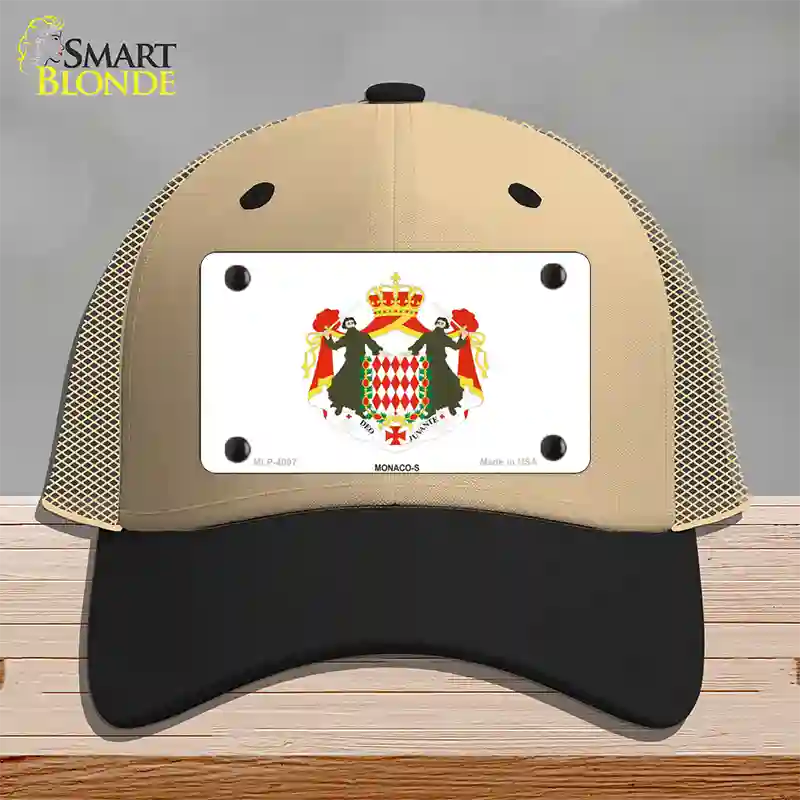 Monaco-S Flag Novelty License Plate Hat Mesh / Khaki|Black