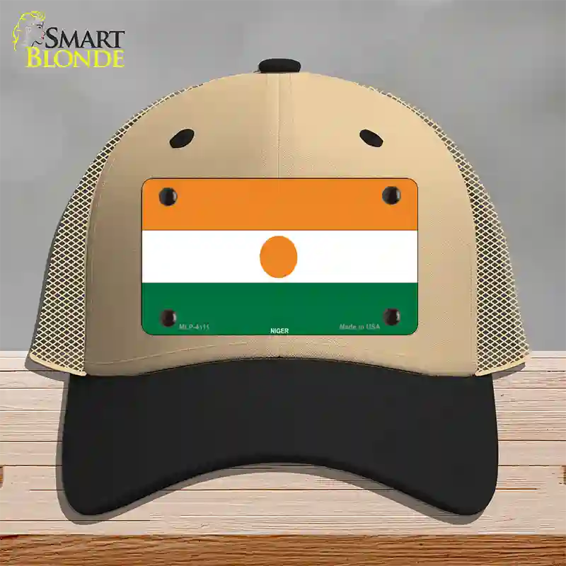 Niger Flag Novelty License Plate Hat Mesh / Khaki|Black