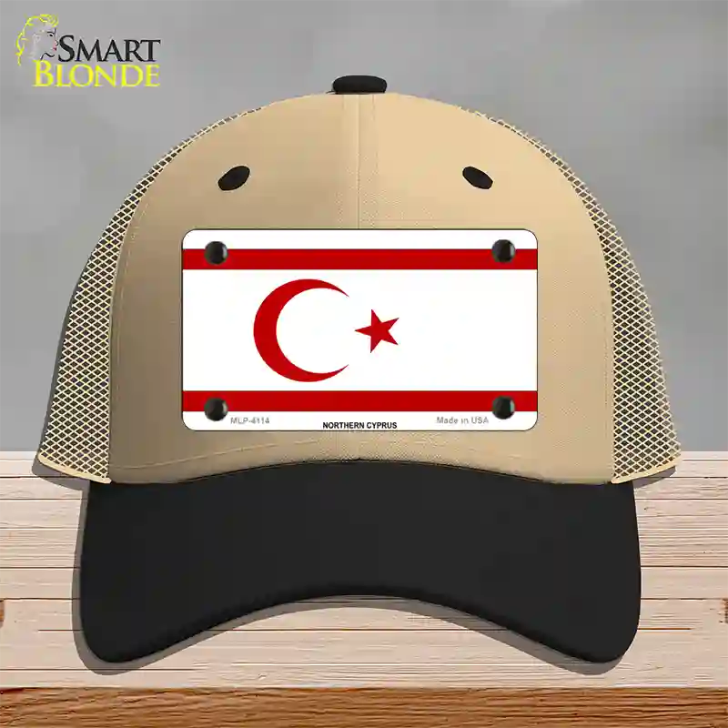 Northern Cyprus Flag Novelty License Plate Hat Mesh / Khaki|Black