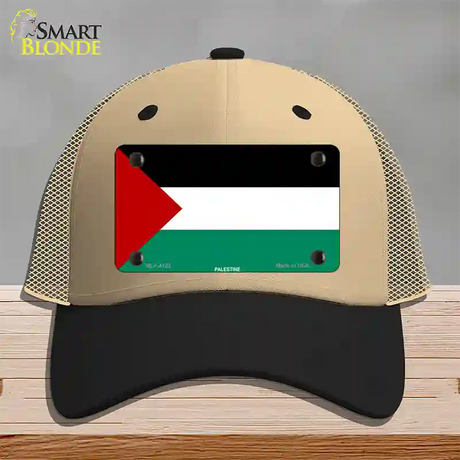 Palestine Flag Novelty License Plate Hat Mesh / Khaki|Black