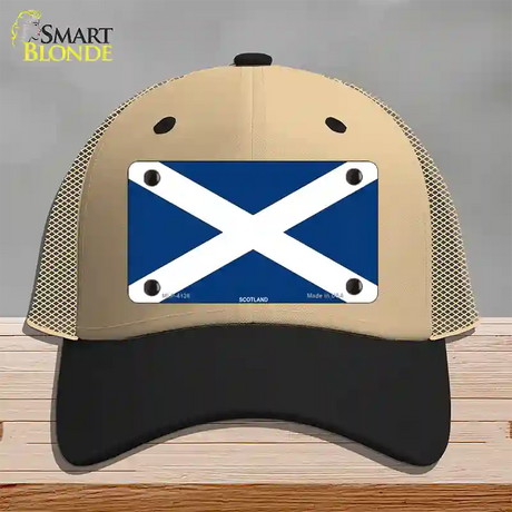 Scotland Flag Novelty License Plate Hat Mesh / Khaki|Black