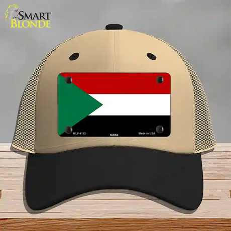 Sudan Flag Novelty License Plate Hat Mesh / Khaki|Black