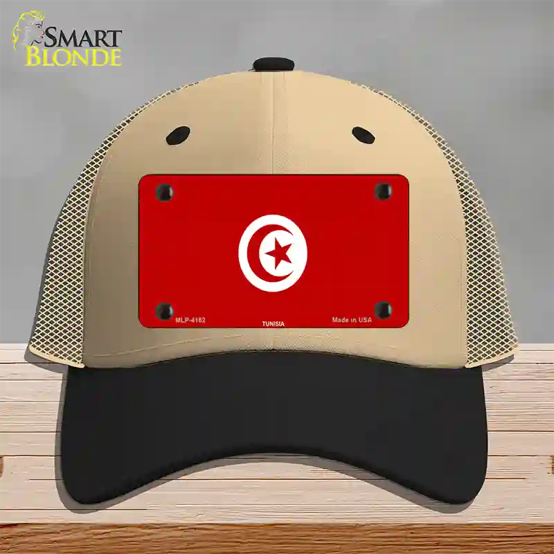 Tunisia Flag Novelty License Plate Hat Mesh / Khaki|Black