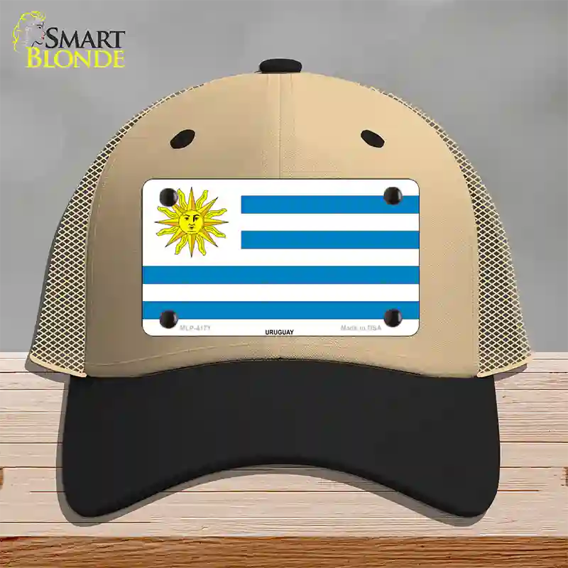 Uruguay Flag Novelty License Plate Hat Mesh / Khaki|Black