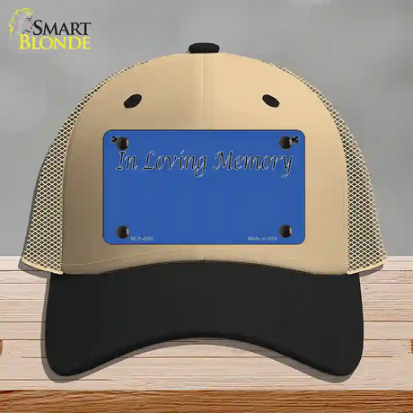 In Loving Memory Blue Novelty License Plate Hat Mesh / Khaki|Black