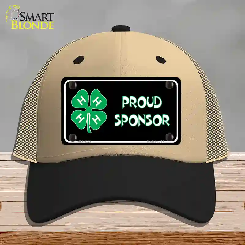 4-H Proud Sponsor Novelty License Plate Hat Mesh / Khaki|Black