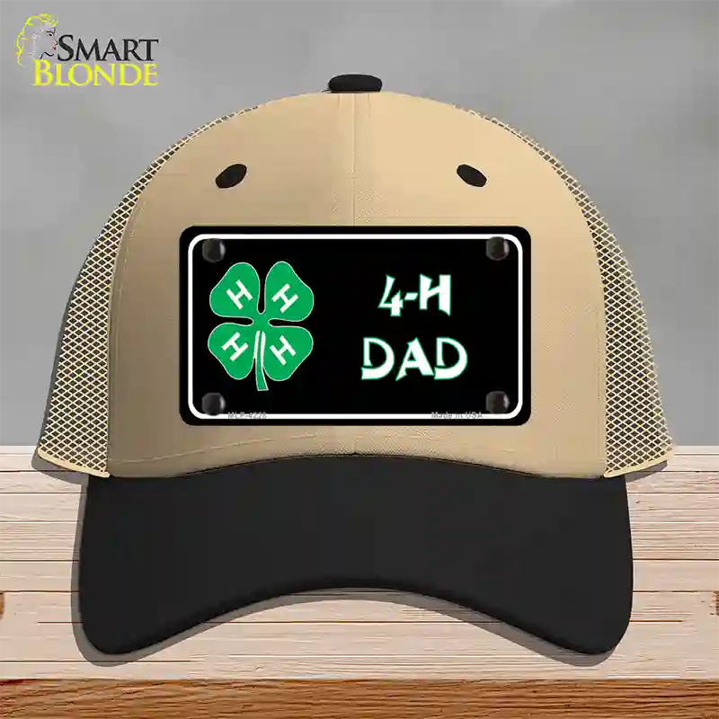 4-H Dad Novelty License Plate Hat Mesh / Khaki|Black