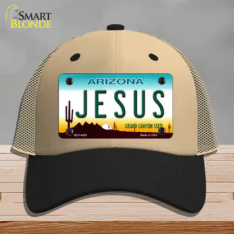 Jesus Arizona State Novelty License Plate Hat Mesh / Khaki|Black