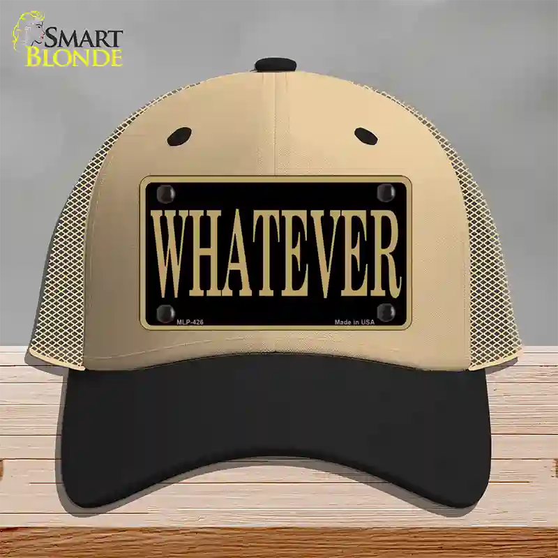 Whatever Novelty License Plate Hat Mesh / Khaki|Black