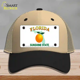 Florida State Novelty License Plate Hat Mesh / Khaki|Black