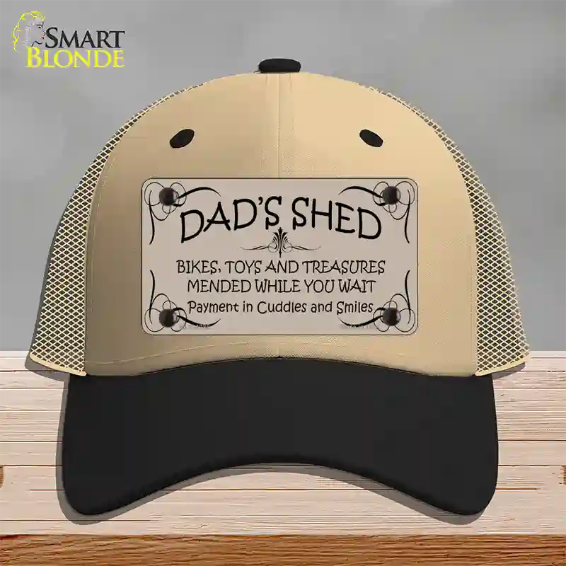 Dads Shed Novelty License Plate Hat Mesh / Khaki|Black