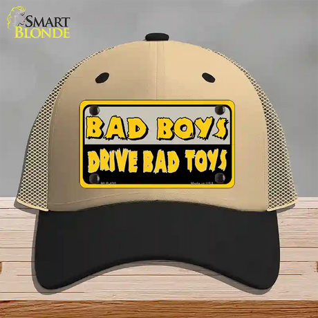 Bad Boys Drive Bad Toys Novelty License Plate Hat Mesh / Khaki|Black