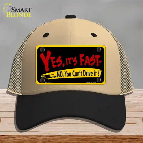 Yes Its Fast Novelty License Plate Hat Mesh / Khaki|Black