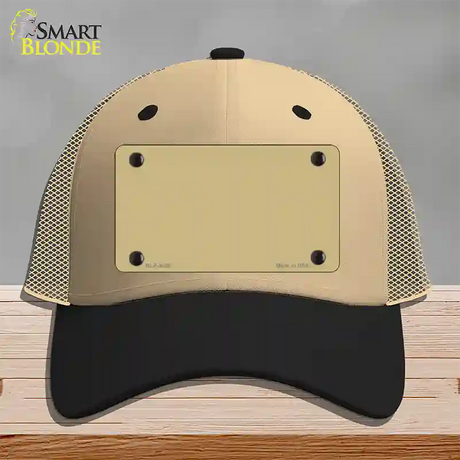 Gold Solid Novelty License Plate Hat Mesh / Khaki|Black