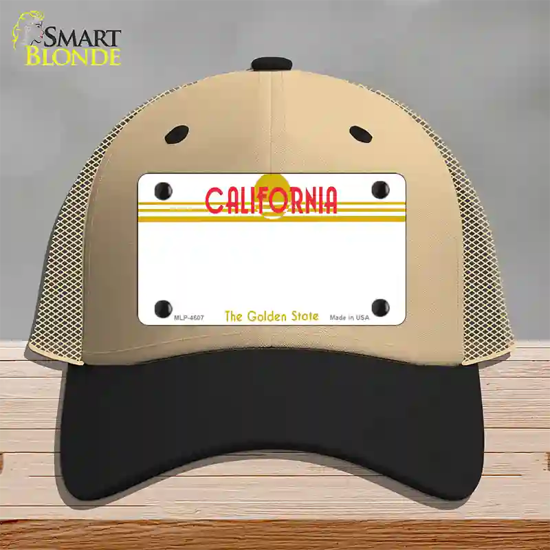 California Golden State Plate State Blank Novelty License Plate Hat Mesh / Khaki|Black