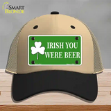 Irish You Were Beer Novelty License Plate Hat Mesh / Khaki|Black