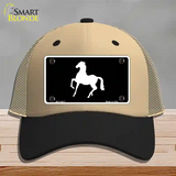 Horse Prancing Novelty License Plate Hat Mesh / Khaki|Black