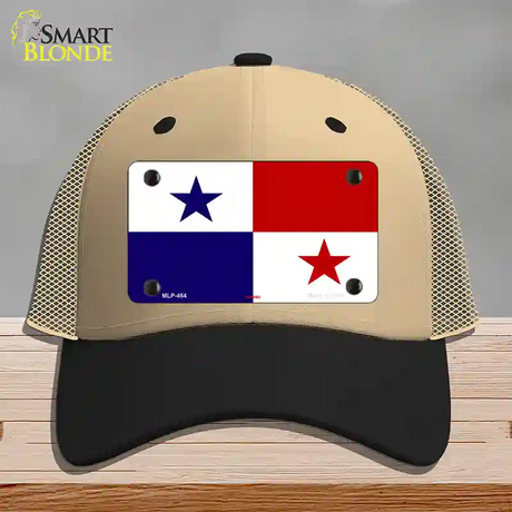 Panama Flag Novelty License Plate Hat Mesh / Khaki|Black