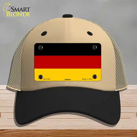 Germany Flag Novelty License Plate Hat Mesh / Khaki|Black