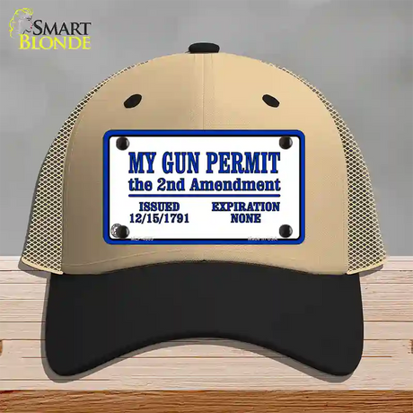 My Gun Permit Novelty License Plate Hat Mesh / Khaki|Black