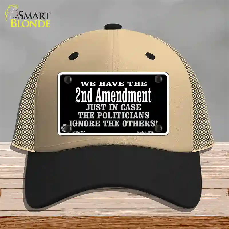 2nd Amendment In Case Politicians Ignore Novelty License Plate Hat Mesh / Khaki|Black