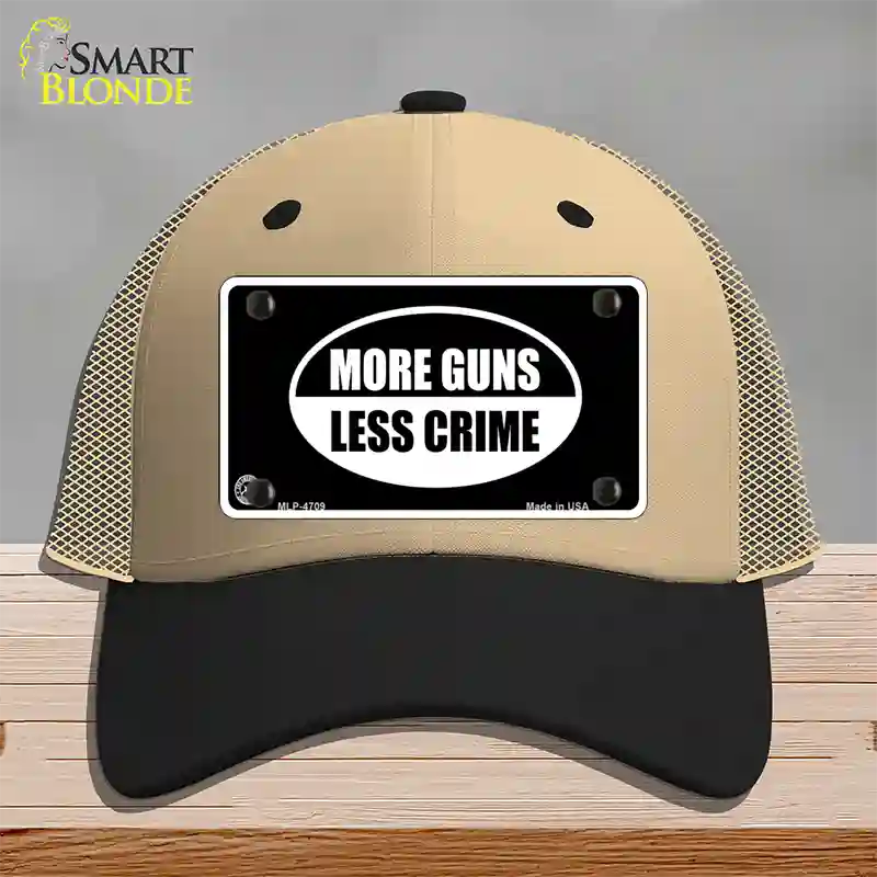 More Guns Less Crime Novelty License Plate Hat Mesh / Khaki|Black