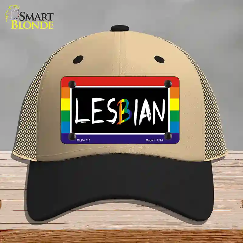 Lesbian Novelty License Plate Hat Mesh / Khaki|Black