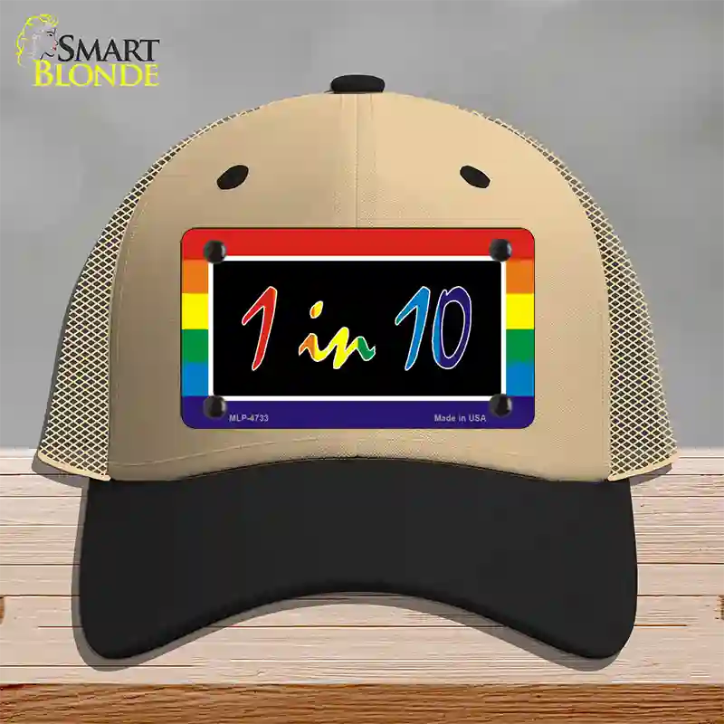 1 In 10 Novelty License Plate Hat Mesh / Khaki|Black