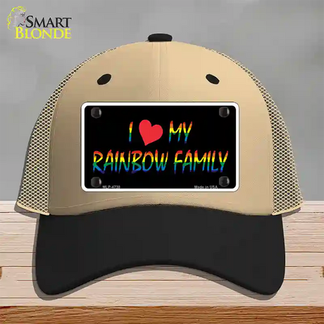 I Love My Rainbow Family Novelty License Plate Hat Mesh / Khaki|Black