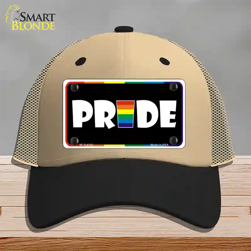 Pride Novelty License Plate Hat Mesh / Khaki|Black