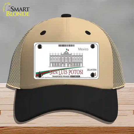 San Luis Potosi Mexico Novelty License Plate Hat Mesh / Khaki|Black