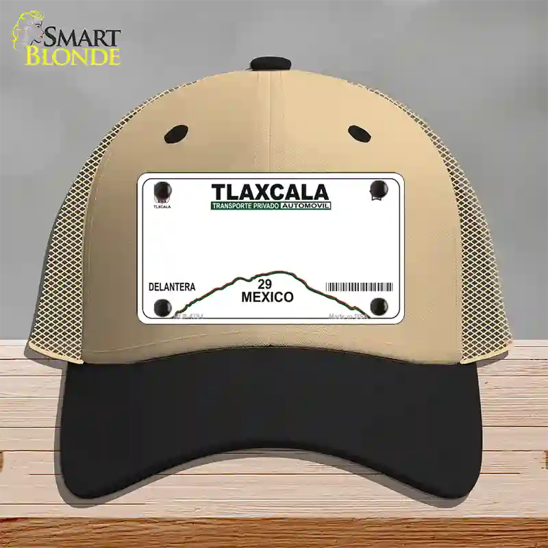 Tlaxcala Mexico Novelty License Plate Hat Mesh / Khaki|Black
