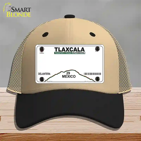 Tlaxcala Mexico Novelty License Plate Hat Mesh / Khaki|Black