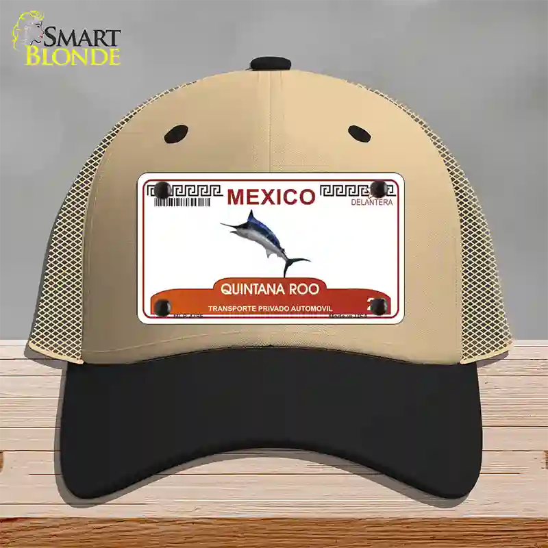 Quintana Roo Mexico Novelty License Plate Hat Mesh / Khaki|Black