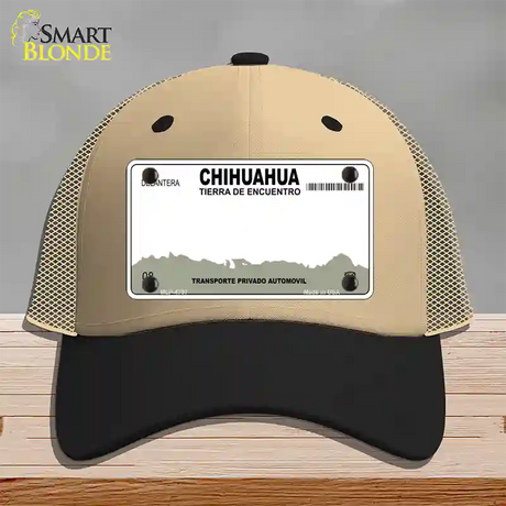 Chihuahua Mexico Novelty License Plate Hat Mesh / Khaki|Black