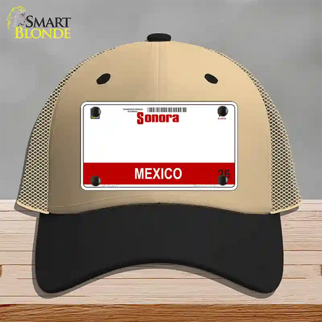 Sonora Mexico Novelty License Plate Hat Mesh / Khaki|Black