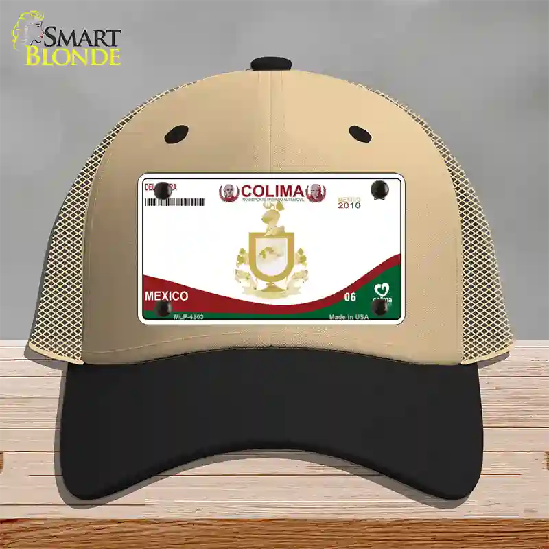 Colima Mexico Novelty License Plate Hat Mesh / Khaki|Black