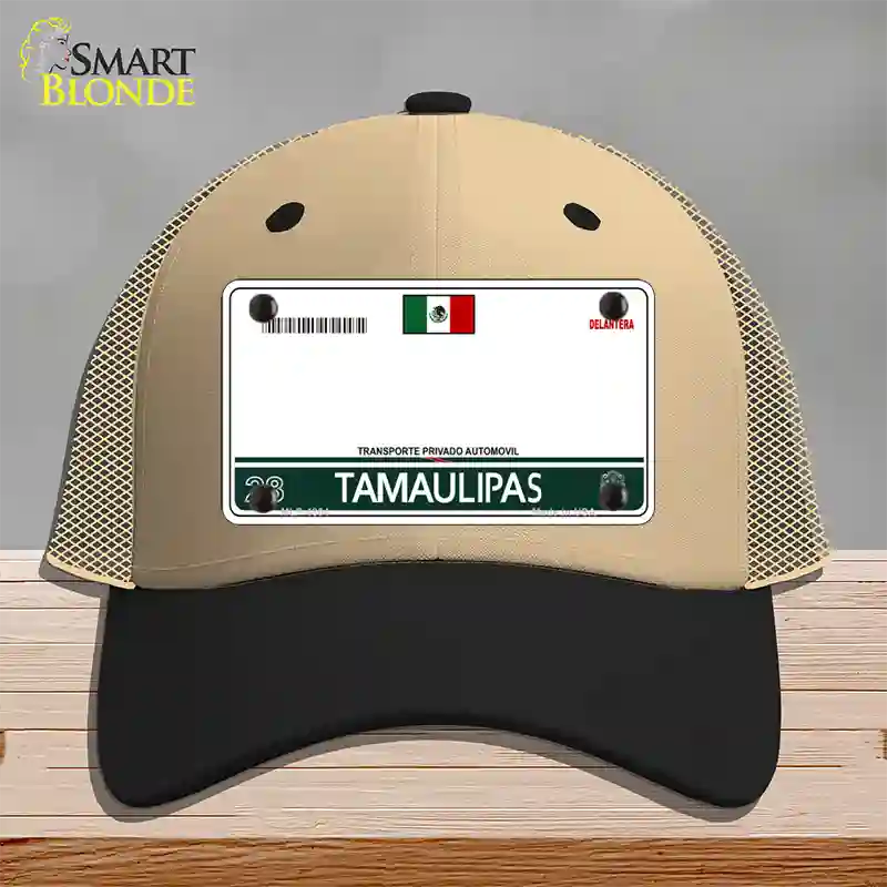 Tamaulipas Mexico Blank Novelty License Plate Hat Mesh / Khaki|Black