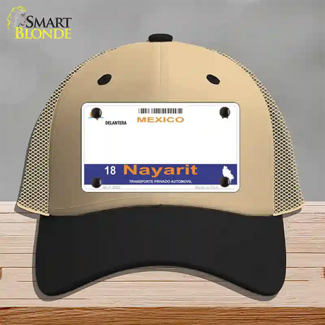 Nayarit Mexico Novelty License Plate Hat Mesh / Khaki|Black