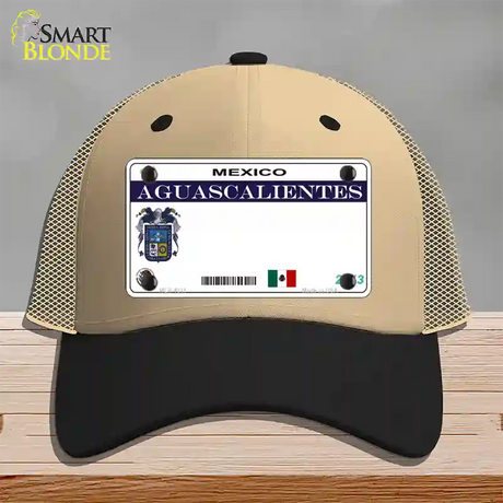 Aguascalientes Mexico Novelty License Plate Hat Mesh / Khaki|Black