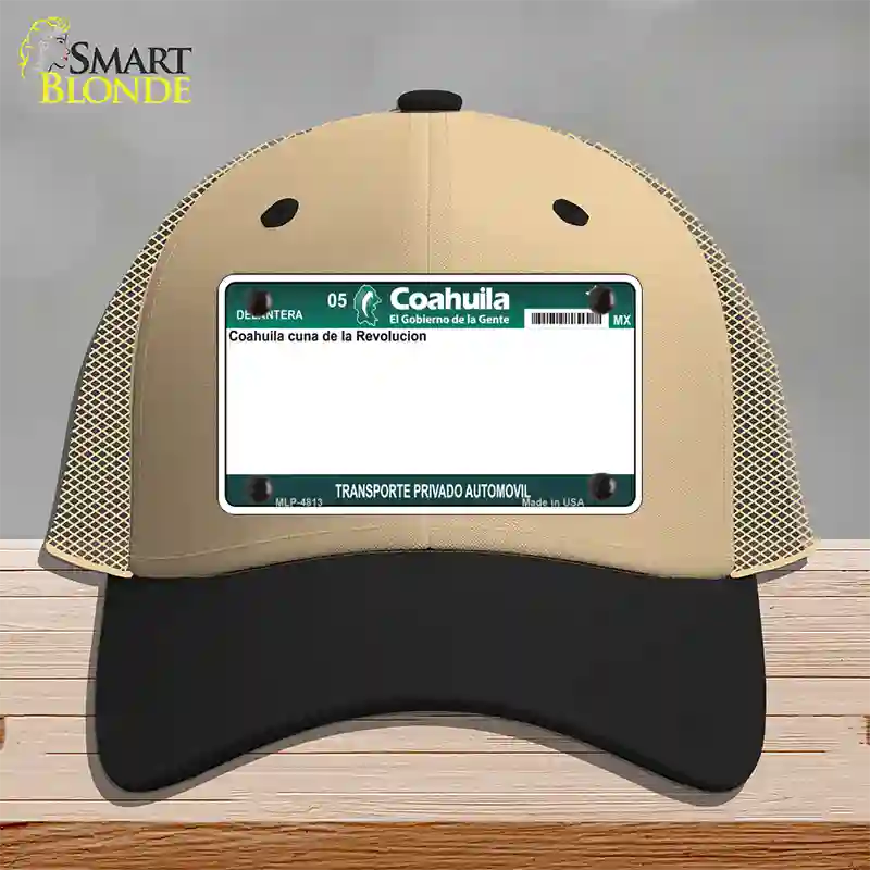 Coahuila Mexico Novelty License Plate Hat Mesh / Khaki|Black