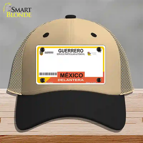 Guerrero Mexico Blank Novelty License Plate Hat Mesh / Khaki|Black