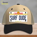 Surf Dude California Novelty License Plate Hat Mesh / Khaki|Black