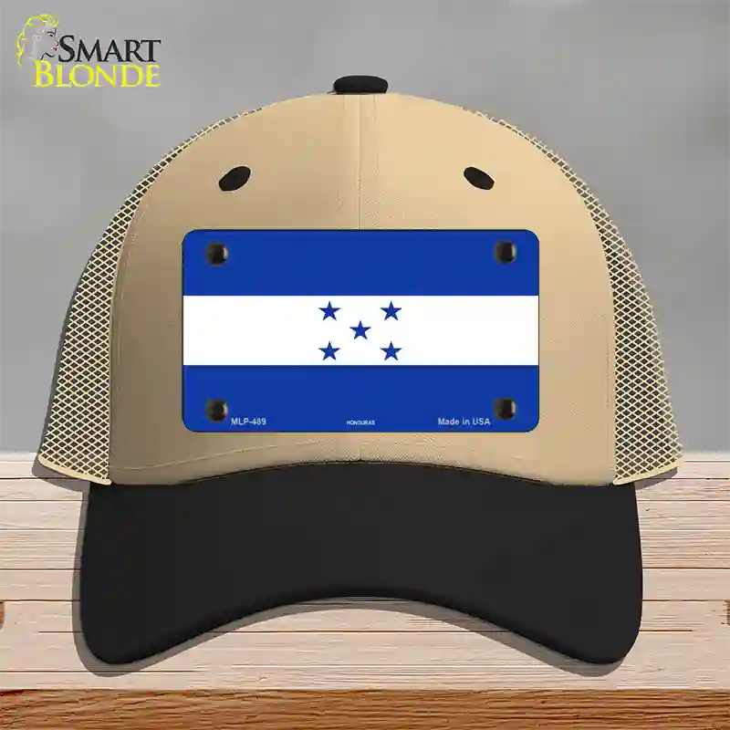 Honduras Flag Novelty License Plate Hat Mesh / Khaki|Black