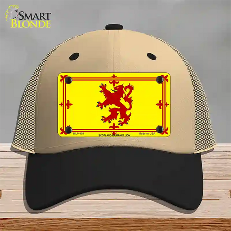 Scotland Lion Flag Novelty License Plate Hat Mesh / Khaki|Black